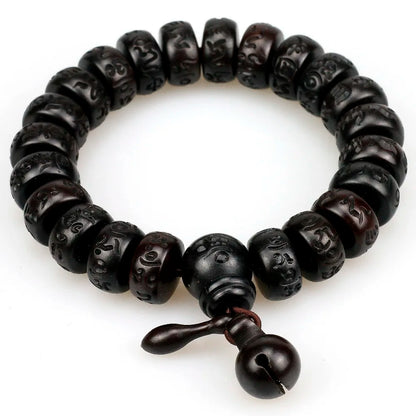 Natural de madeira tibetano budista masculino pulseira relâmpago golpe jujuba grânulos meditação homem mantra pulseira feminino yoga jóias