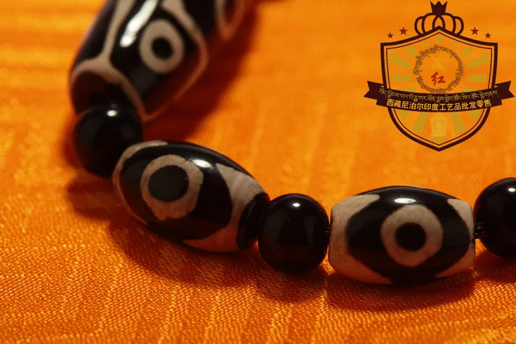 Alta qualidade Tibet Dzi Esferas Pulseira Pedra Natural Fengshui 9 olhos e 3 Olhos Beads New Design Contas Pulseira Livre grátis