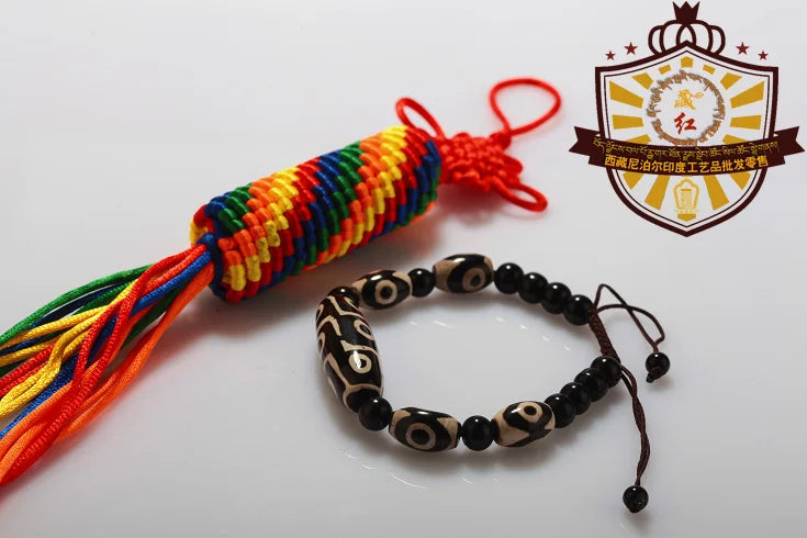 Alta qualidade Tibet Dzi Esferas Pulseira Pedra Natural Fengshui 9 olhos e 3 Olhos Beads New Design Contas Pulseira Livre grátis