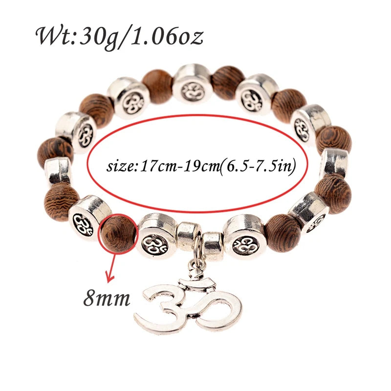 Pulsera Om · Cuentas y Colgante