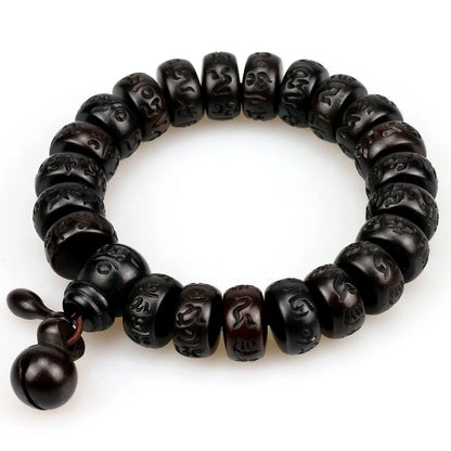 Natural de madeira tibetano budista masculino pulseira relâmpago golpe jujuba grânulos meditação homem mantra pulseira feminino yoga jóias