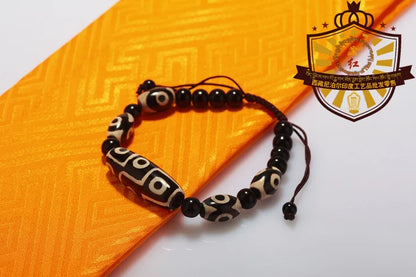 Alta qualidade Tibet Dzi Esferas Pulseira Pedra Natural Fengshui 9 olhos e 3 Olhos Beads New Design Contas Pulseira Livre grátis