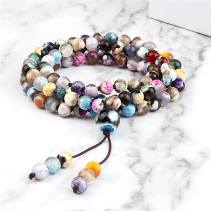 9 Estilos de Pulseiras Mala com 108 Contas para Homens, Colares de Oração com Contas de Pedra Natural de 6mm, Braceletes para Mulheres, Joias Budistas Tibetanas