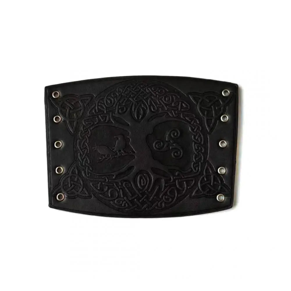 Toten design nórdico viking odin árvore da vida pulseiras para o homem equitação engrenagem protetora em relevo ampla pulseira de couro punk jóias
