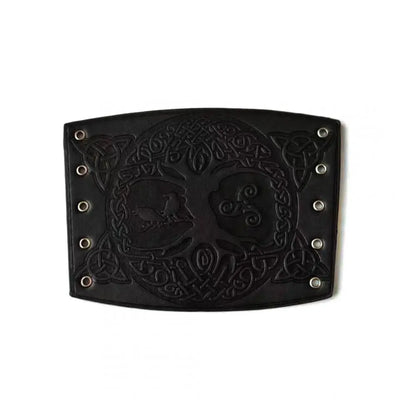 Toten design nórdico viking odin árvore da vida pulseiras para o homem equitação engrenagem protetora em relevo ampla pulseira de couro punk jóias