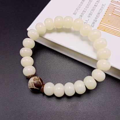 Natural Branco Bodhi Raiz Pulseira de Contas para Mulheres, Lotus Mala, Oração de Cura, Jóias, Design Original, 108