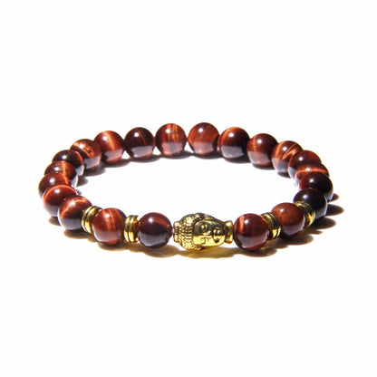 Aaaaa azul real tigre olho pulseira masculina contas de pedra natural buda estiramento charme pulseiras para mulheres moda masculina jóias 2020
