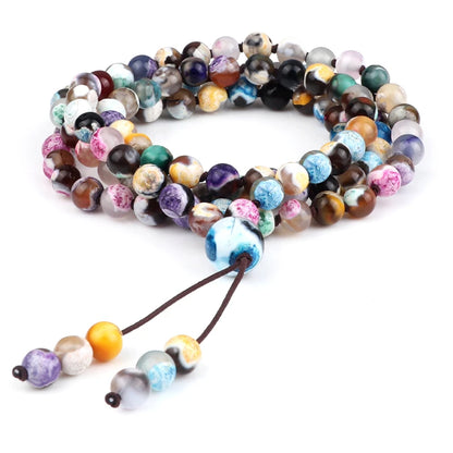 9 Estilos de Pulseiras Mala com 108 Contas para Homens, Colares de Oração com Contas de Pedra Natural de 6mm, Braceletes para Mulheres, Joias Budistas Tibetanas