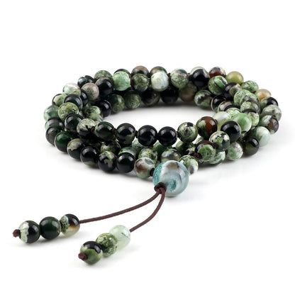 9 Estilos de Pulseiras Mala com 108 Contas para Homens, Colares de Oração com Contas de Pedra Natural de 6mm, Braceletes para Mulheres, Joias Budistas Tibetanas