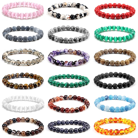 Pulsera Elementos: Cuentas de 8 mm. Diseño y acabado de la pieza mostrada.