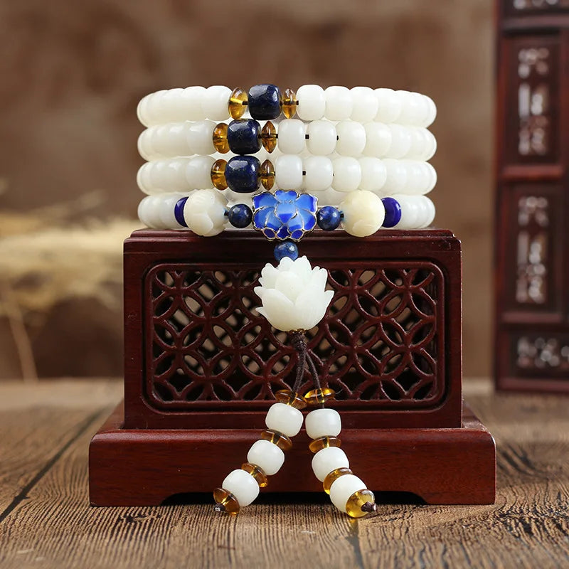 Mala Bodhi de 108 cuentas de 6 × 8 mm