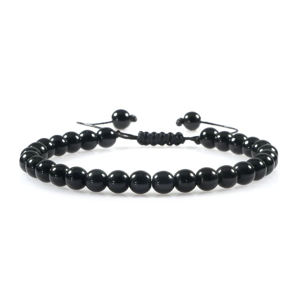 Clássico Black Volcanic Lava Stone Beads Pulseiras para homens, Natural Onyx Tiger Eye Pulseiras, Yoga Meditação Jóias, 6mm, 8mm