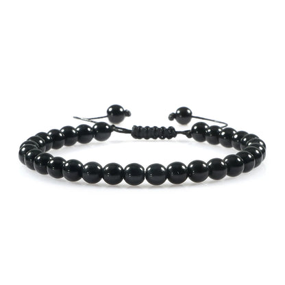 Clássico Black Volcanic Lava Stone Beads Pulseiras para homens, Natural Onyx Tiger Eye Pulseiras, Yoga Meditação Jóias, 6mm, 8mm