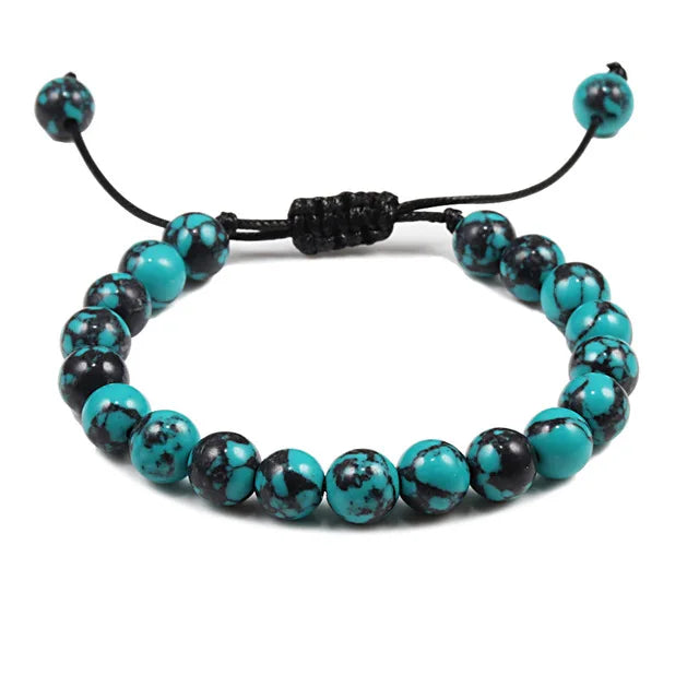 Clássico Black Volcanic Lava Stone Beads Pulseiras para homens, Natural Onyx Tiger Eye Pulseiras, Yoga Meditação Jóias, 6mm, 8mm