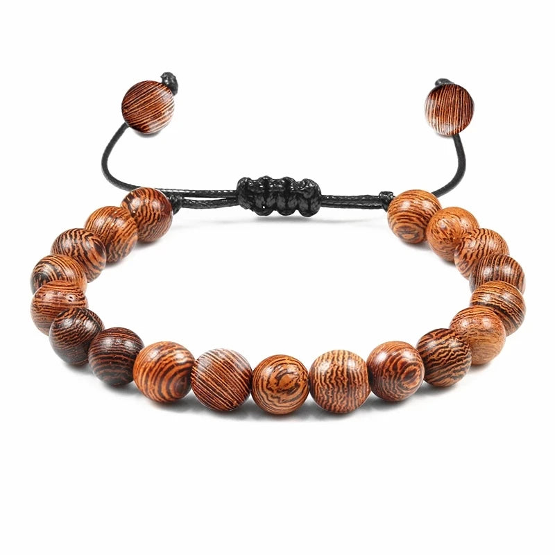 Clássico Black Volcanic Lava Stone Beads Pulseiras para homens, Natural Onyx Tiger Eye Pulseiras, Yoga Meditação Jóias, 6mm, 8mm