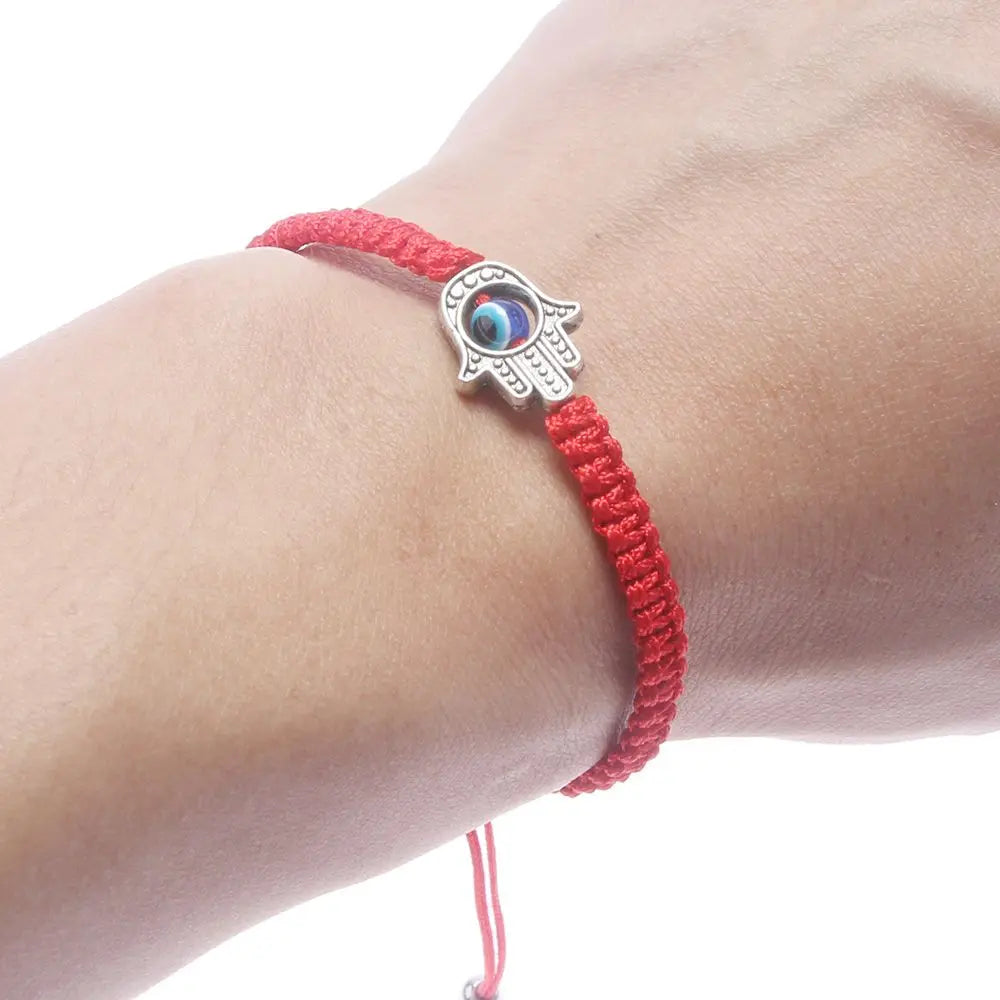 Pulsera de ojo azul y Hamsa, 17 cm