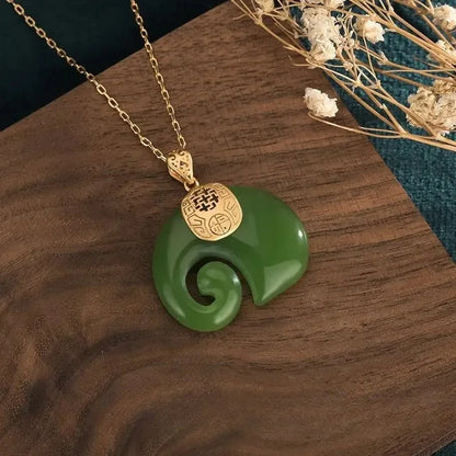 Collar de elefante en tonos verdes