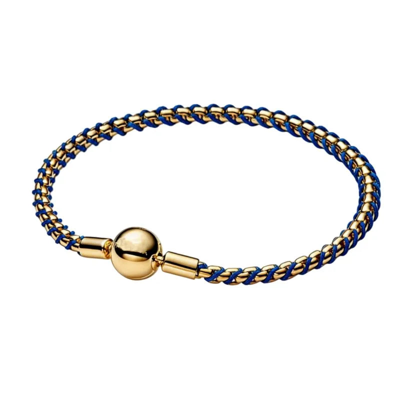 Pulseira de corrente elíptica aberta, trançada, com design de arco-íris, em prata esterlina 925, para mulheres, ideal para festas e casamentos, joia fina.