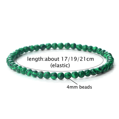Pulsera de cuentas de piedra de 4 mm