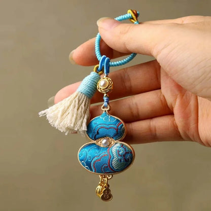 Pingente de cabaça brocado feito à mão bênção estilo chinês tecido borla saco pingente tradicional boa sorte pendurado ornamentos presentes