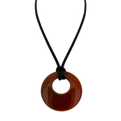 28mm círculo donut cura cristais colar natural semi-precioso chakra pedra preciosa amuleto moeda da sorte donuts charme proteção