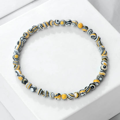 Pulsera de cuentas de piedra de 4 mm