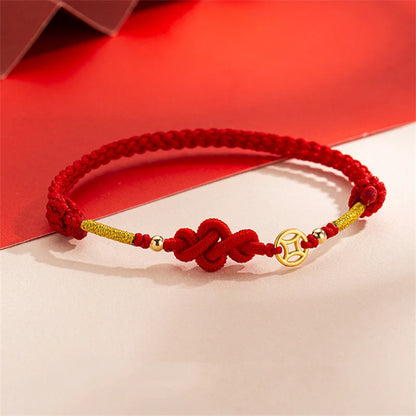 Corda tecida à mão imitação cinábrio fu pingente pulseira para mulheres sorte vermelho nó chinês artesanal trançado pulseira jóias presente
