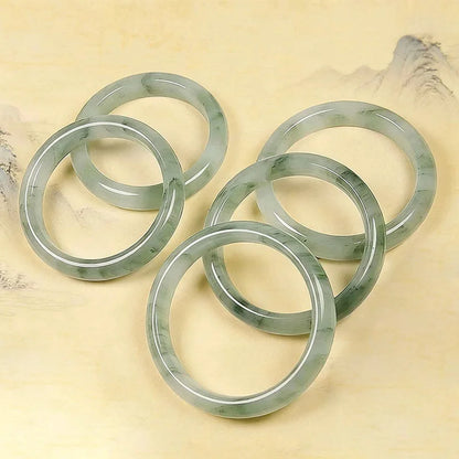 Pulseira de Jade Natural Tianshan com Faixa Larga, Bracelete de Pedra Verde e Branca para Mulheres, Joia de Cristal Curativa, Presente, Pulseiras e Braceletes