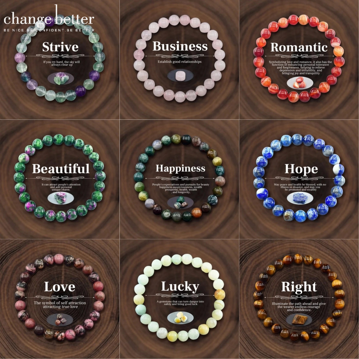 Pulsera Azul Interior · Cuentas de Piedra