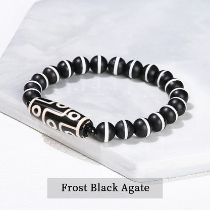 Jd natural verde nove olhos tibetano dzi ágata barril contas pulseira feminino masculino retro cura buda oração charme yoga jóias presente