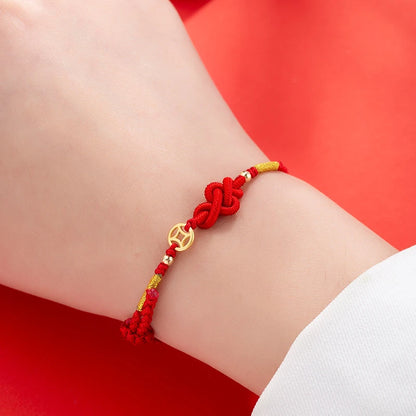 Moda simples sorte nó corda vermelha pulseiras para mulheres homens artesanal corda ajustável pulseira amizade amuleto jóias presente