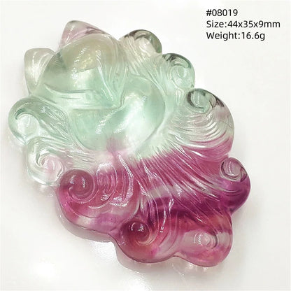 Colgante de fluorita en forma de zorro