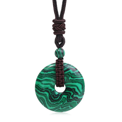 Pedra natural ametista olho de tigre colar pingente moda masculina e feminina colar paz nó chinês colar presente
