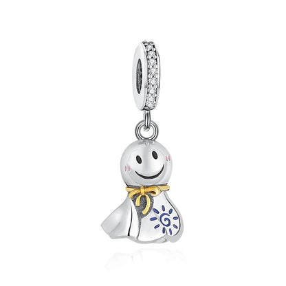 Pingentes de Prata Esterlina 925 Gato da Sorte Ano Novo Chinês Contas para Pulseiras e Colares Femininos Joias