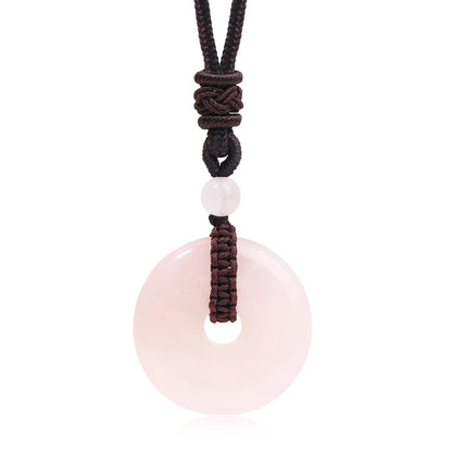 Pedra natural ametista olho de tigre colar pingente moda masculina e feminina colar paz nó chinês colar presente