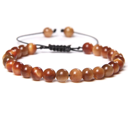 Pulsera trenzada de ojo de tigre azul