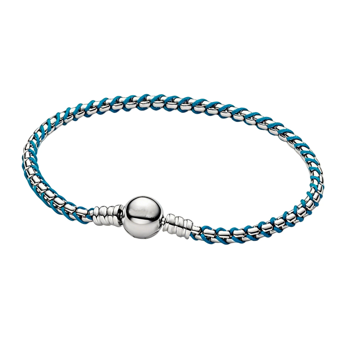 Pulseira de corrente elíptica aberta, trançada, com design de arco-íris, em prata esterlina 925, para mulheres, ideal para festas e casamentos, joia fina.