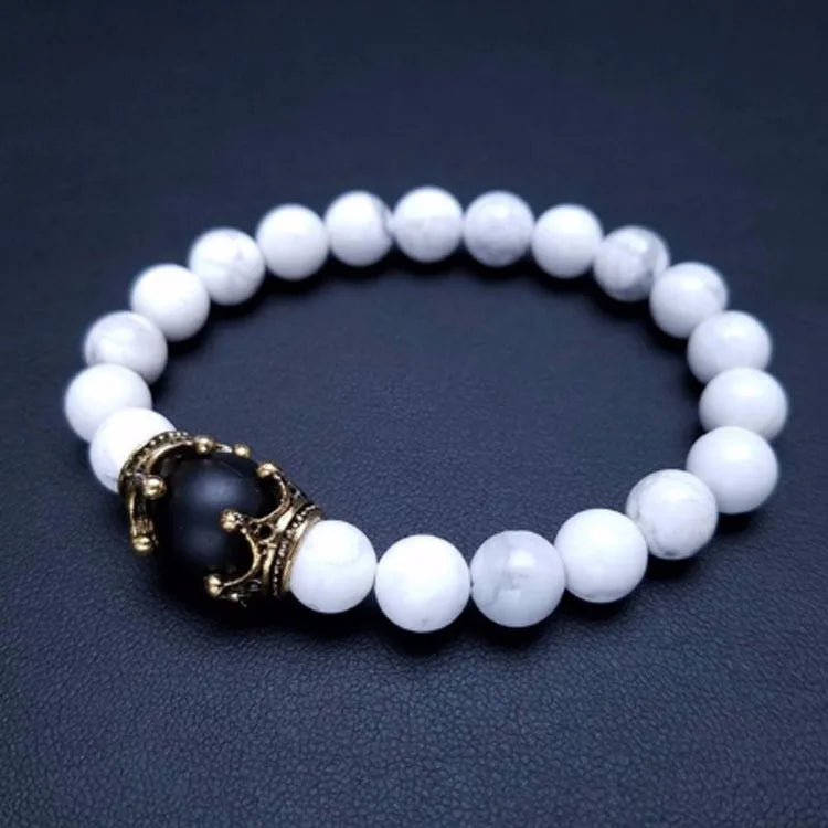 Pulseira de contas de olho de tigre HNSP para homens, pedra natural, corda elástica, joia de mão, acessórios de rosário