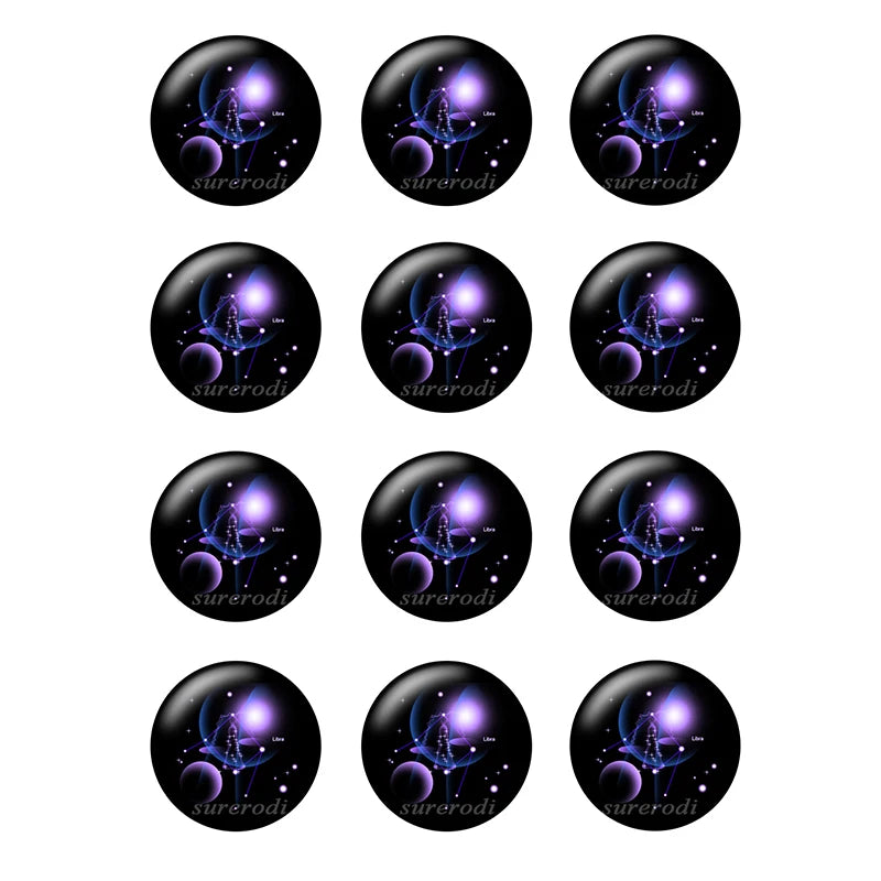 Cabujones de vidrio del zodiaco