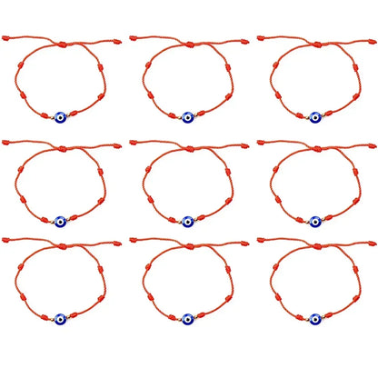 2/12 pçs artesanal turco sorte mau olhado pulseiras para mulheres homens olhos azuis trançado corda vermelha sorte pulseira amizade jóias