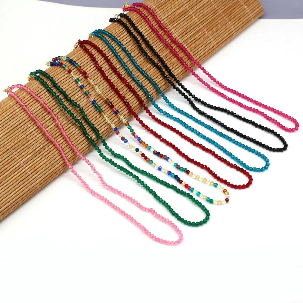Gema Micro Facetada Colar Curto para Mulheres, Joias Finas, Contas Espinélio 1 Corda, Pulseira Feminina, Gargantilha de Festa