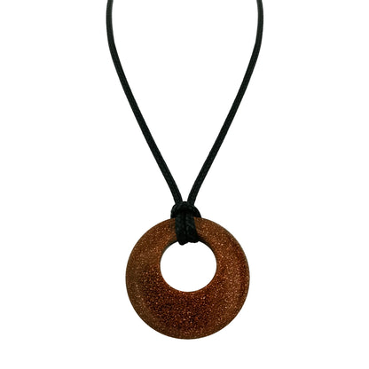 28mm círculo donut cura cristais colar natural semi-precioso chakra pedra preciosa amuleto moeda da sorte donuts charme proteção