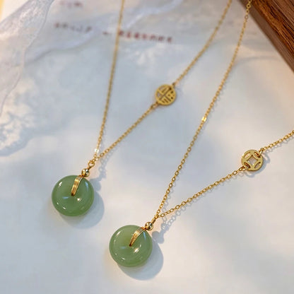 Colares de prata esterlina 925 para mulheres, com pingente de jade, cor dourada, corrente ajustável, joias de luxo, presente romântico.