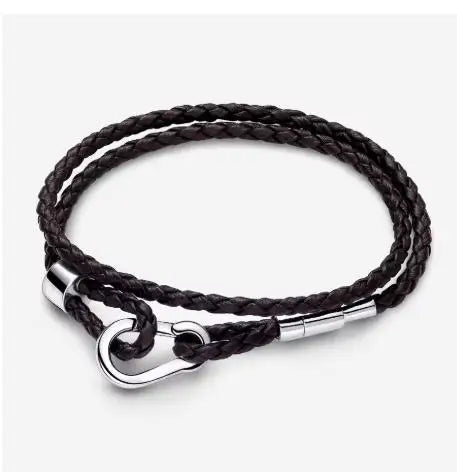 Pulseira de corrente elíptica aberta, trançada, com design de arco-íris, em prata esterlina 925, para mulheres, ideal para festas e casamentos, joia fina.