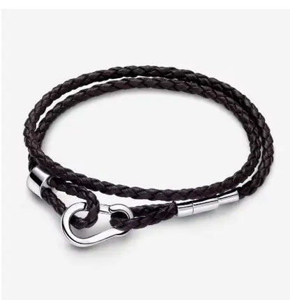 Pulseira de corrente elíptica aberta, trançada, com design de arco-íris, em prata esterlina 925, para mulheres, ideal para festas e casamentos, joia fina.