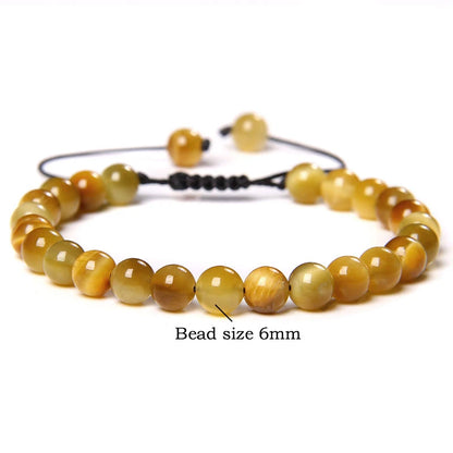 Pulsera trenzada de ojo de tigre azul