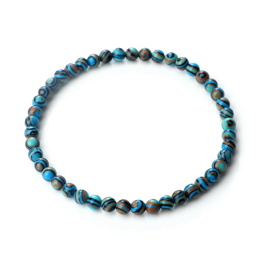 Pulsera de cuentas de piedra de 4 mm