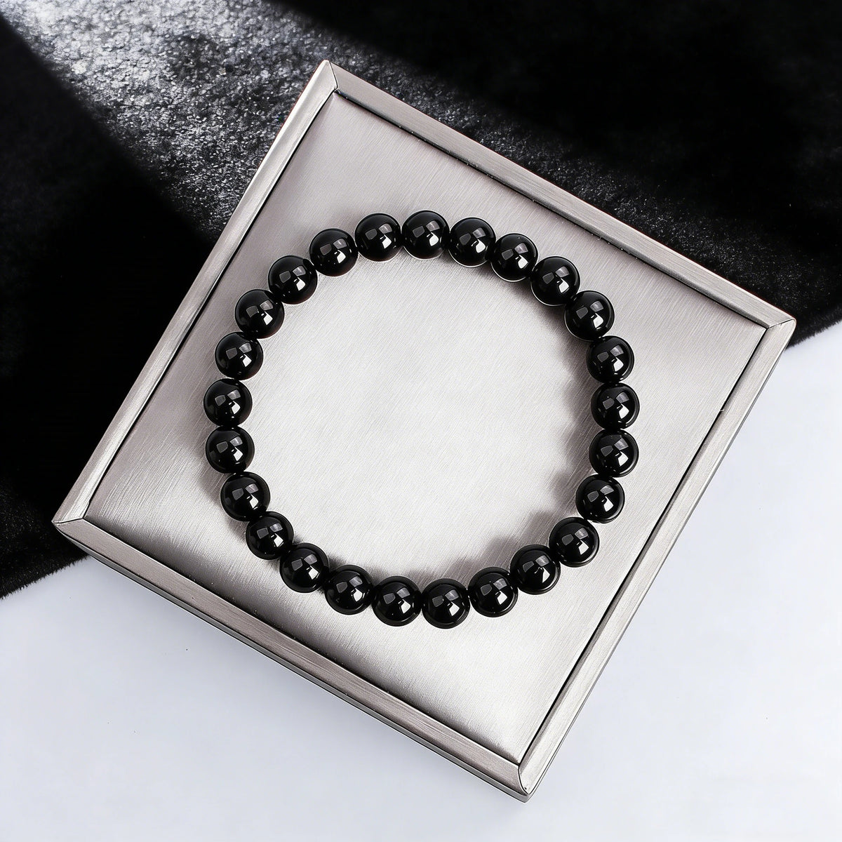 Pulsera Medianoche · Cuentas Pulidas