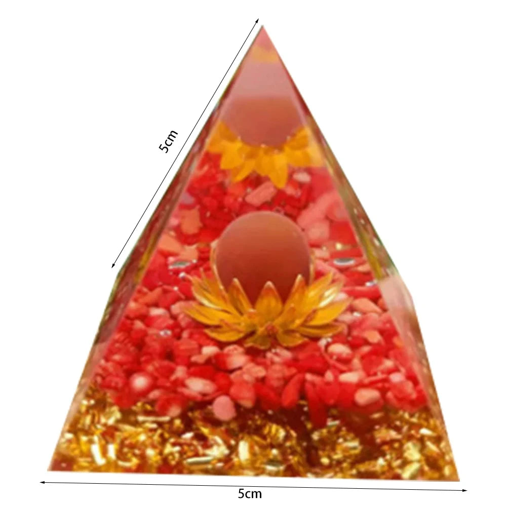 Pirámide Loto · Orgonita Decorativa