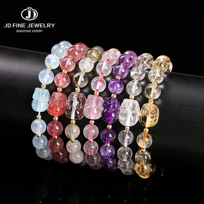 Pulsera Pixiu de amatista y piedra lunar